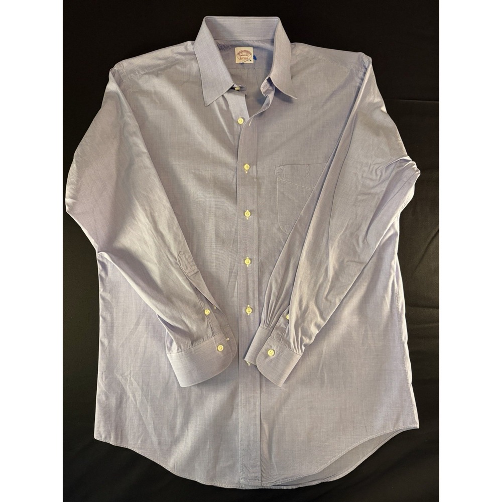 Brooks Brothers Light Blue Men's Long Sleeve Dress Shirt, Medium